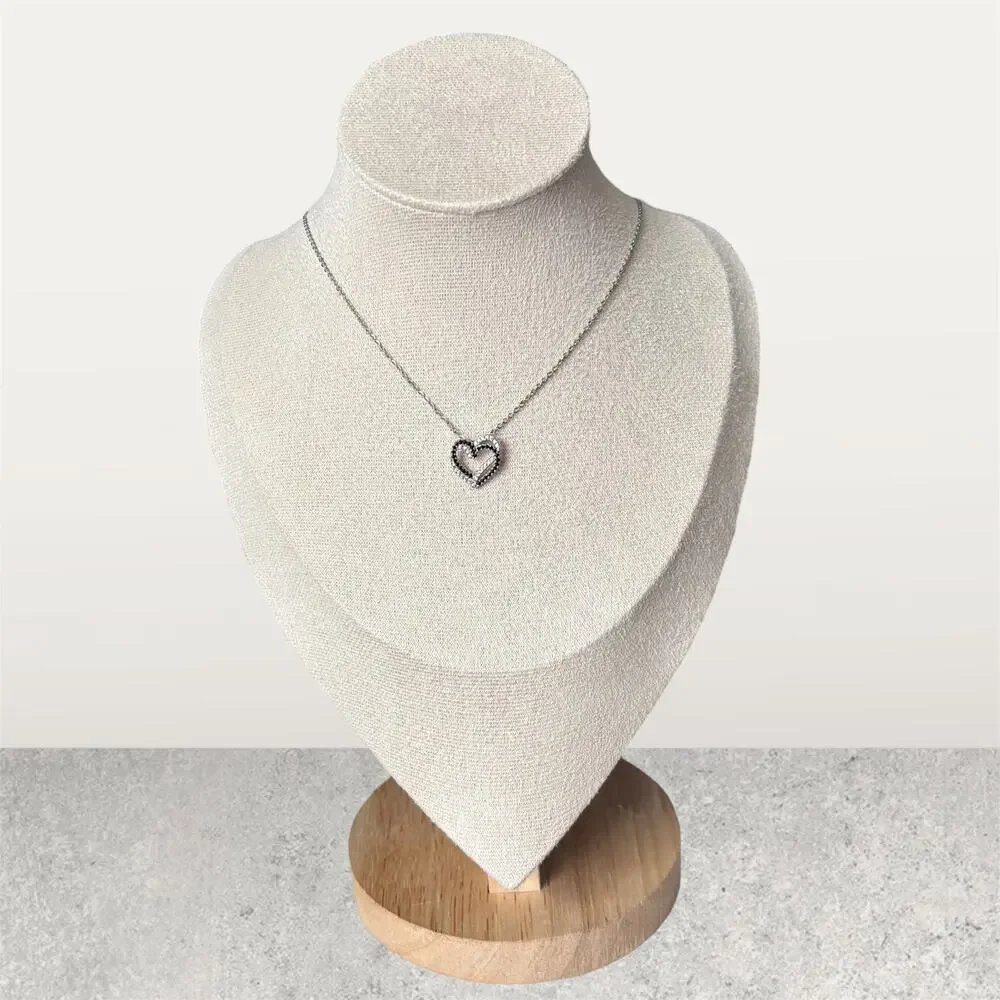 Black & White Heart Stone Necklace